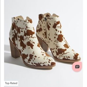 Cow Print Booties